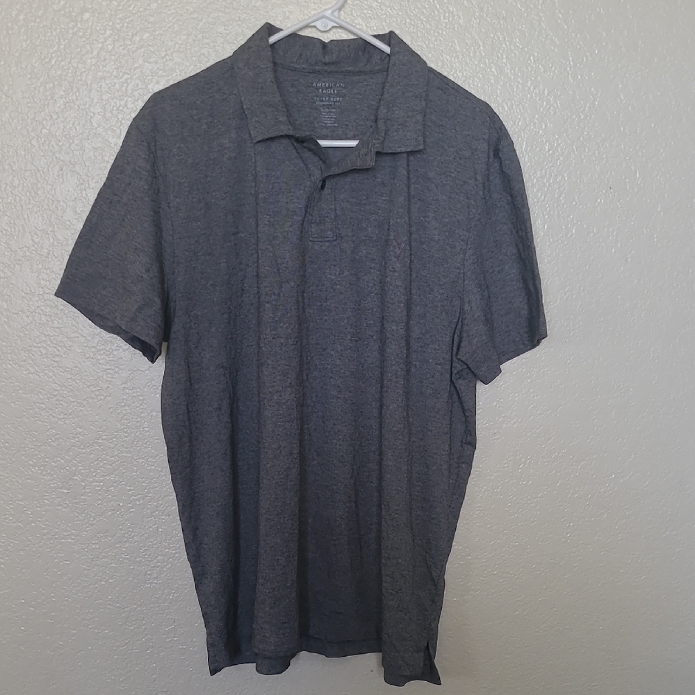 American Eagle Outfitters Gray Polo Shirt Classic Design